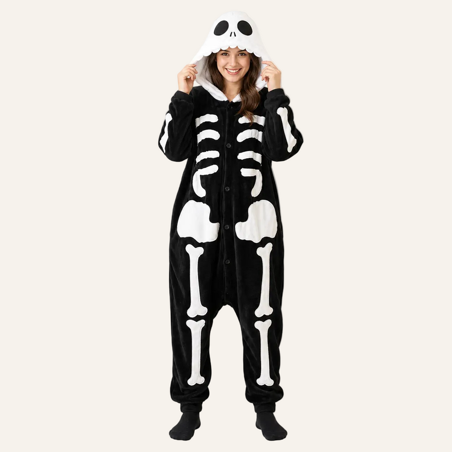 Big Eye Skeleton Kigurumi Halloween outfit