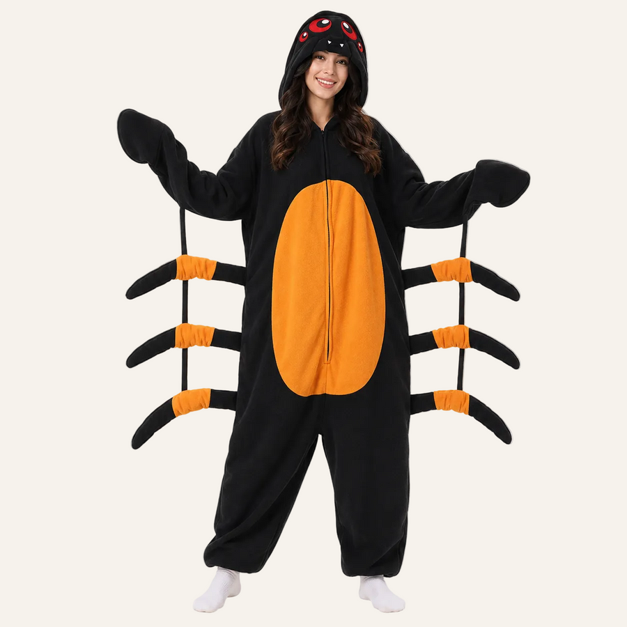 Black and orange spider Kigurumi Halloween costume