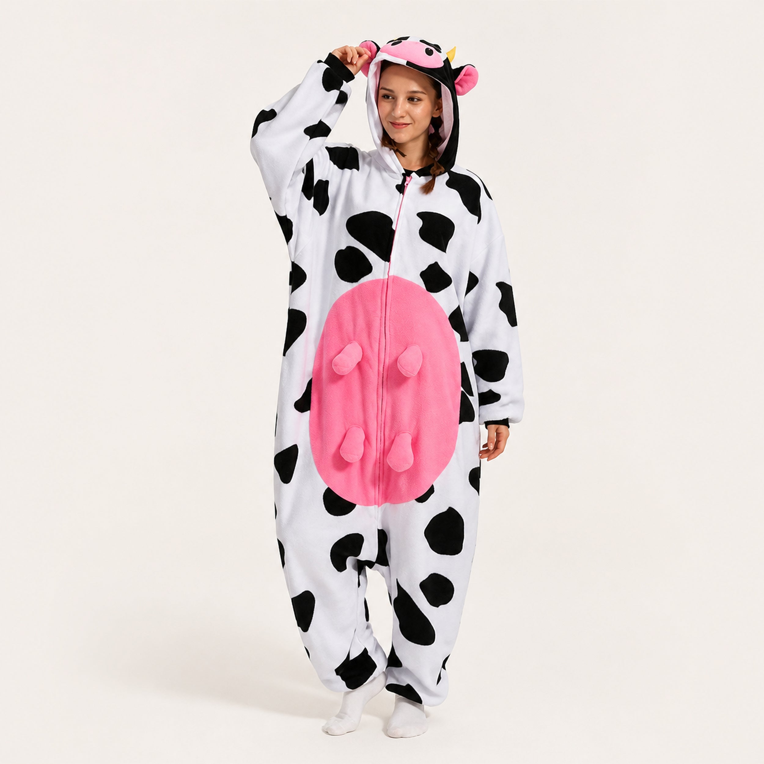 Colorful Cow Fleece Kigurumi Onesie