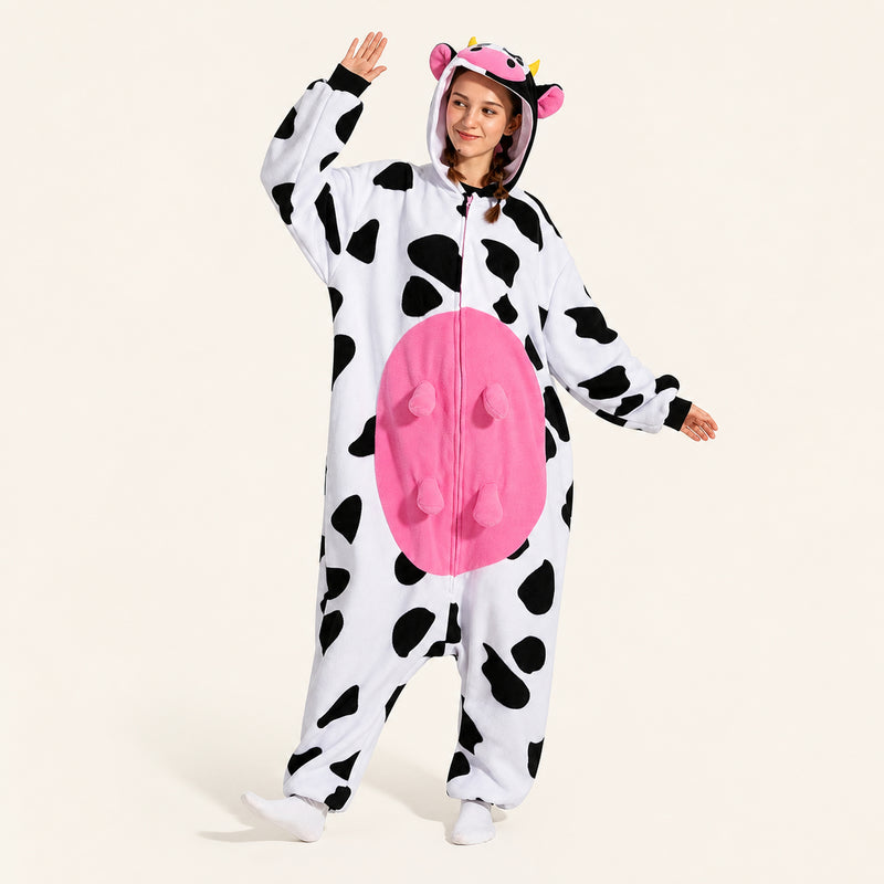 Colorful Cow Fleece Kigurumi Onesie