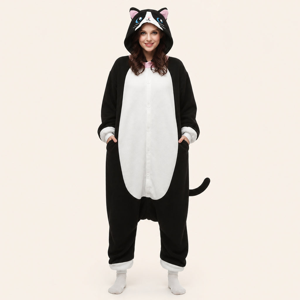 Black & White Cat Kigurumi Onesie