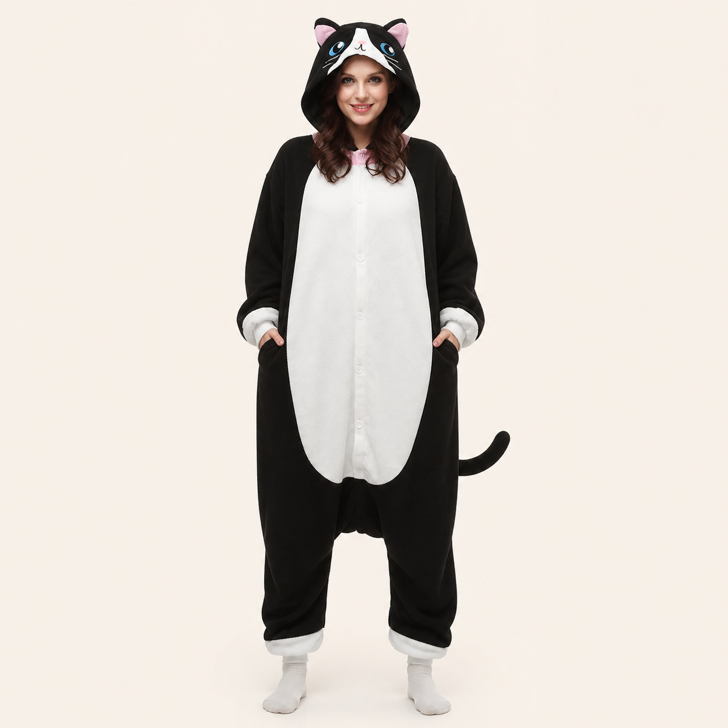 Black & White Cat Kigurumi Onesie