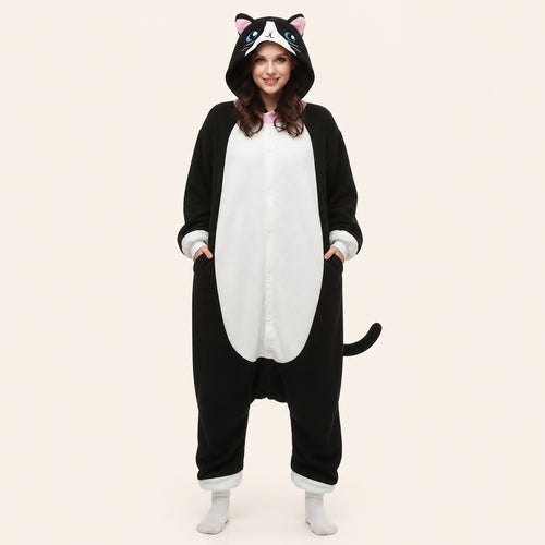 Black & White Cat Kigurumi Onesie