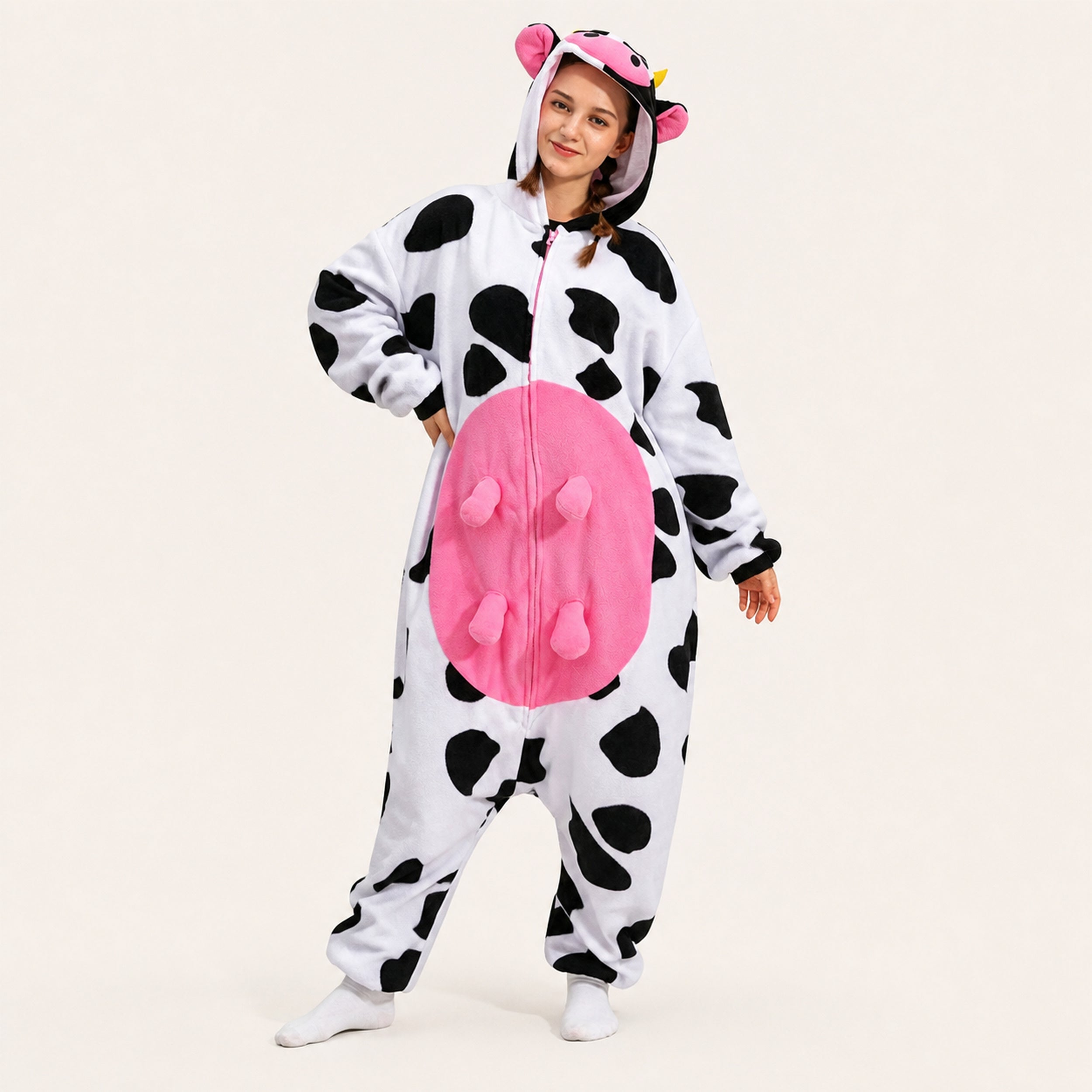 Colorful Cow Fleece Kigurumi Onesie