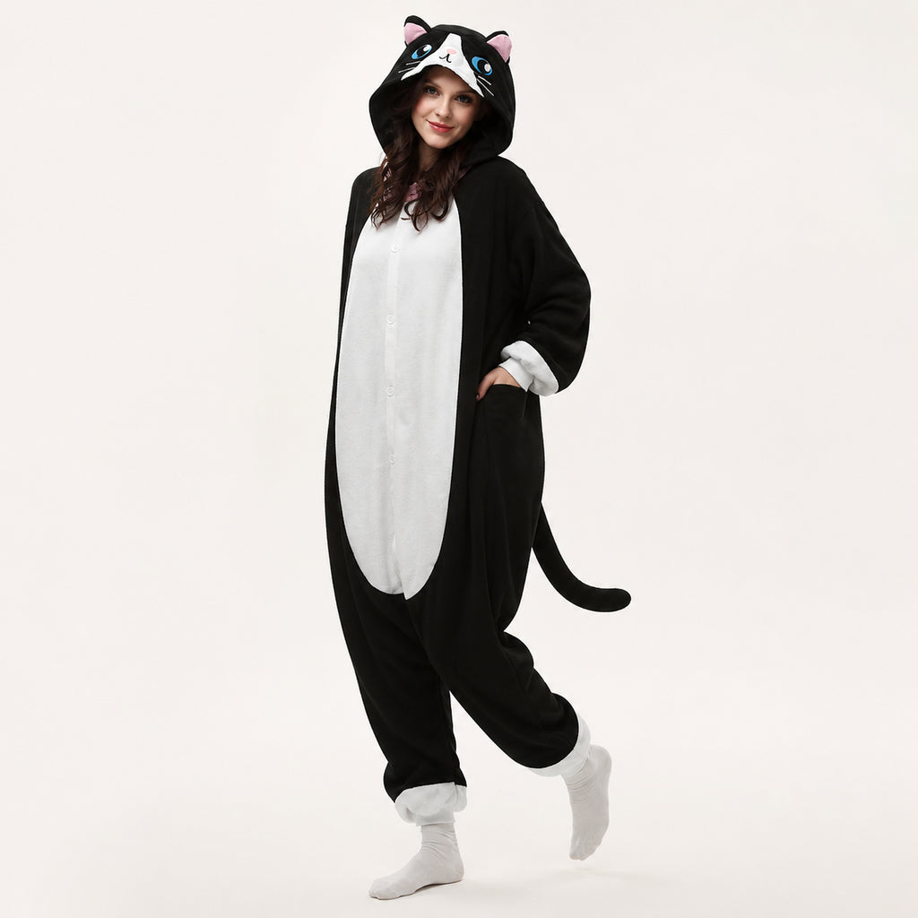 Black & White Cat Kigurumi Onesie