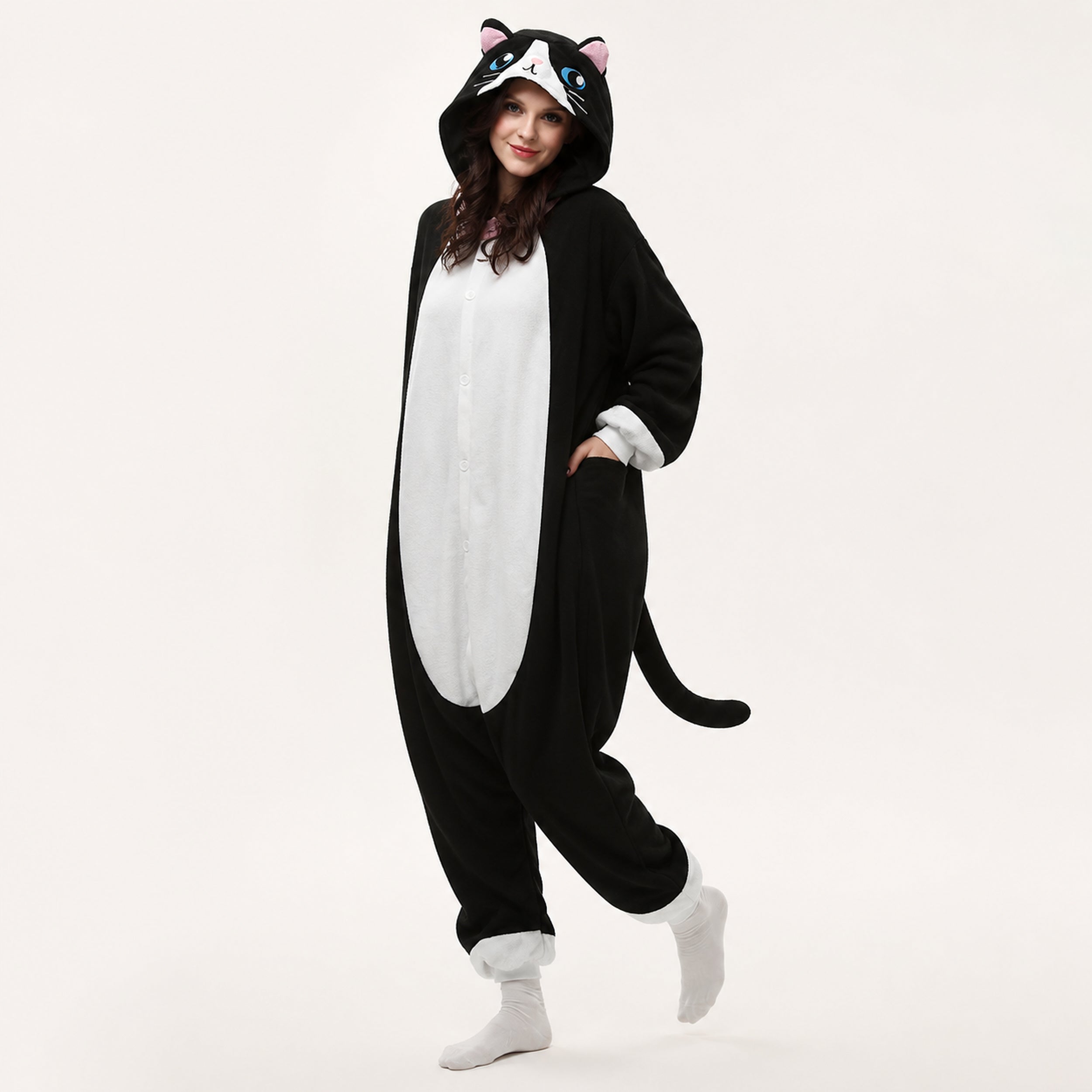 Black & White Cat Kigurumi Onesie