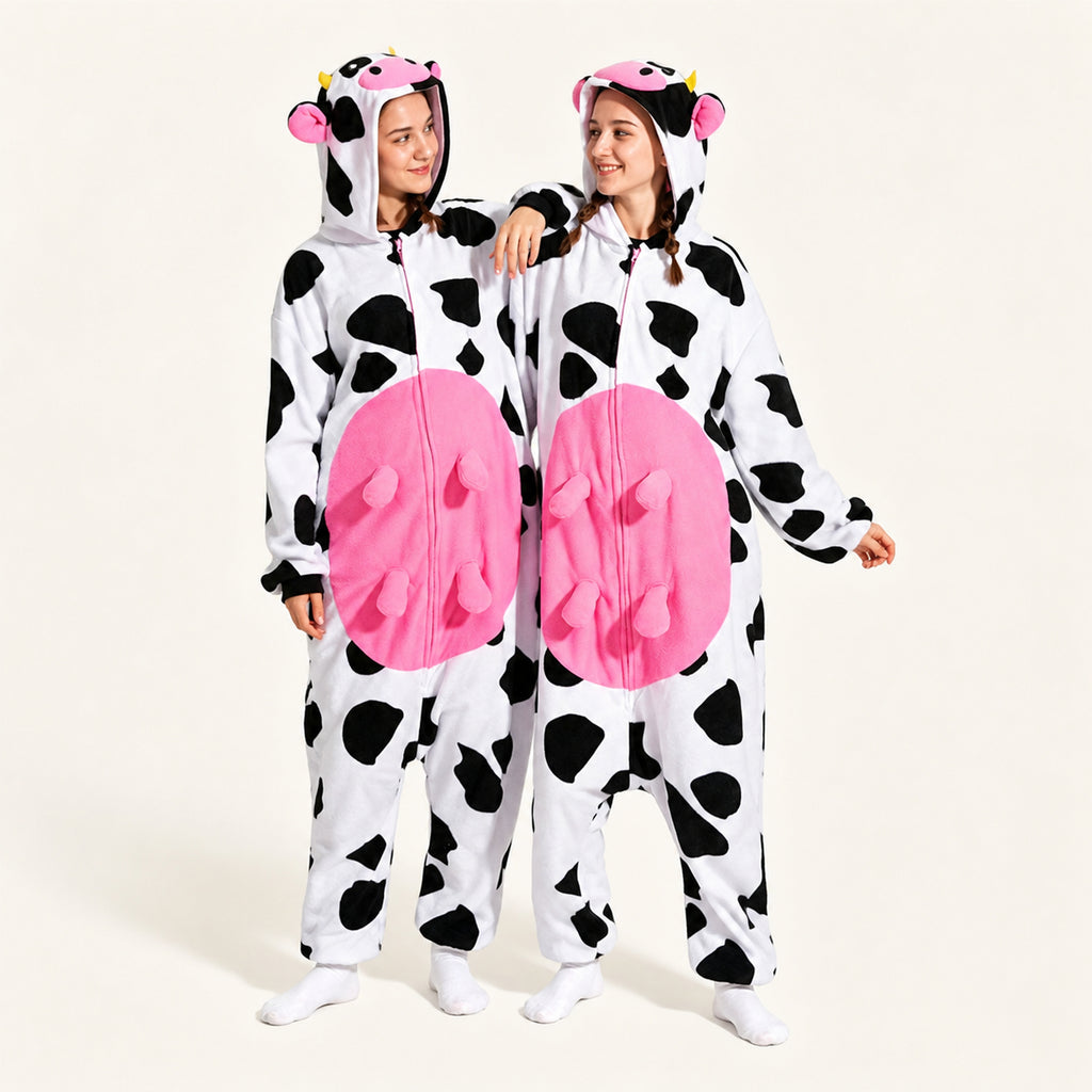 Colorful Cow Fleece Kigurumi Onesie
