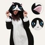 Black & White Cat Kigurumi Onesie