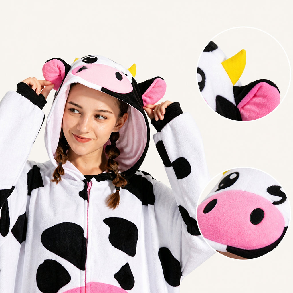 Colorful Cow Fleece Kigurumi Onesie