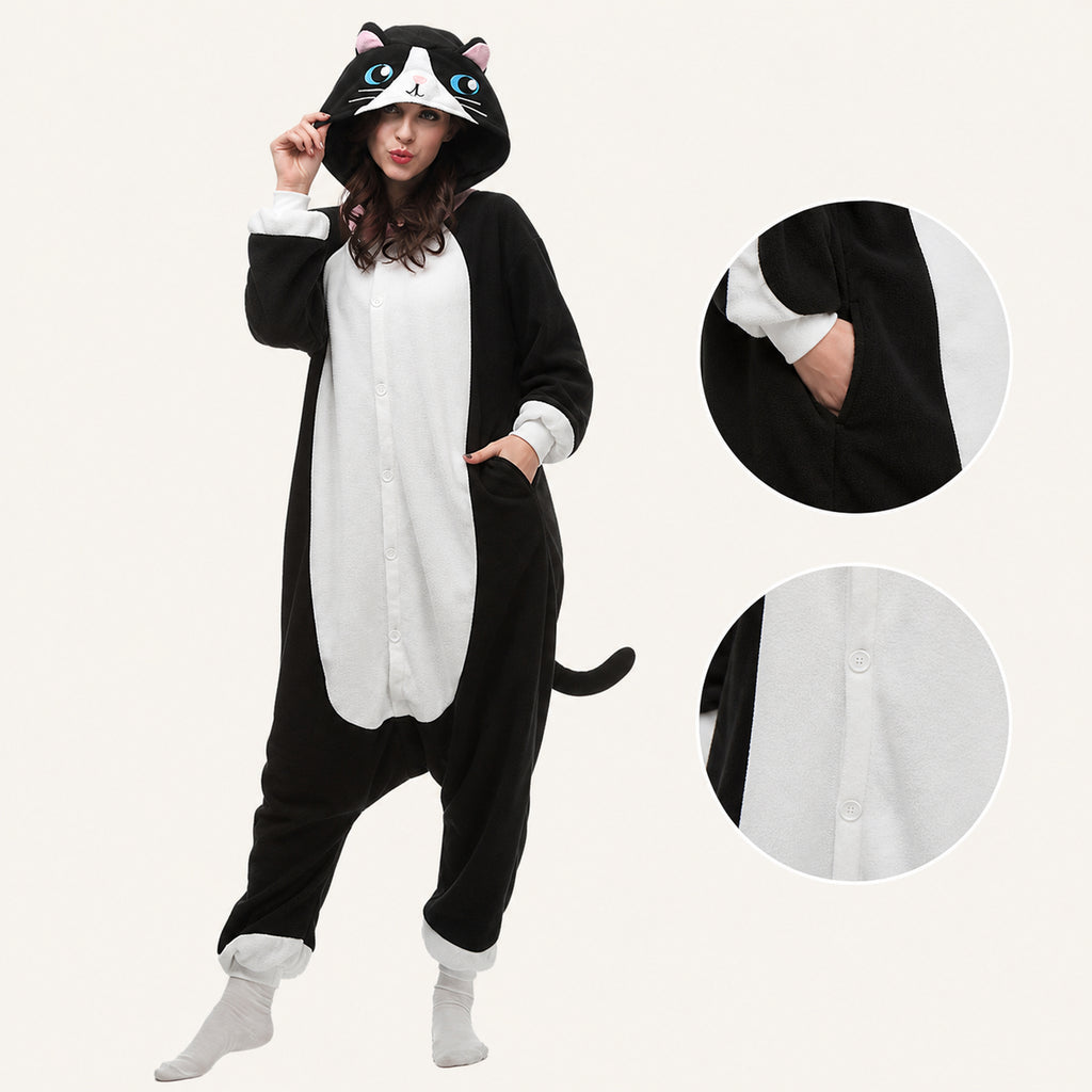 Black & White Cat Kigurumi Onesie