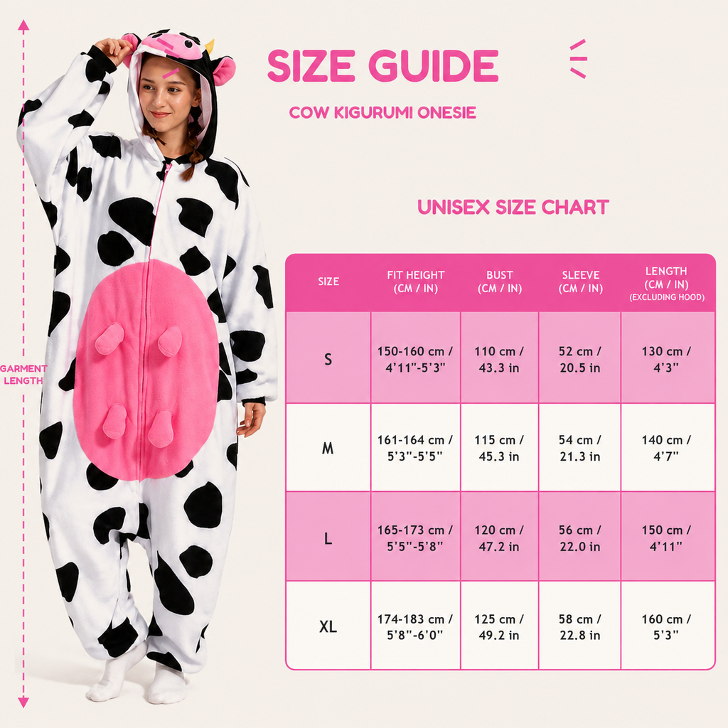 Colorful Cow Fleece Kigurumi Onesie