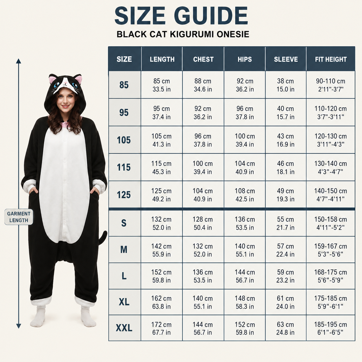 Black & White Cat Kigurumi Onesie
