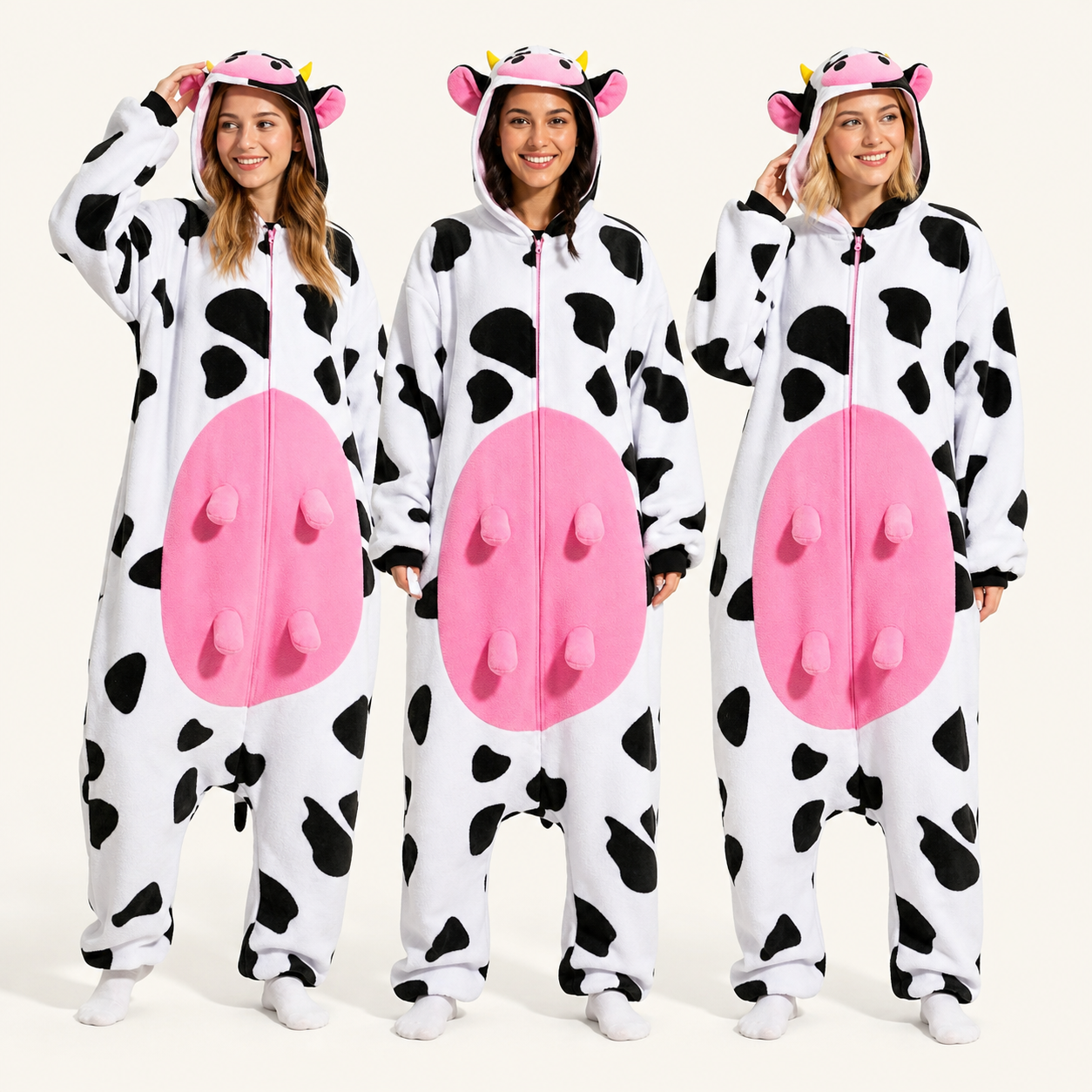 Colorful Cow Fleece Kigurumi Onesie
