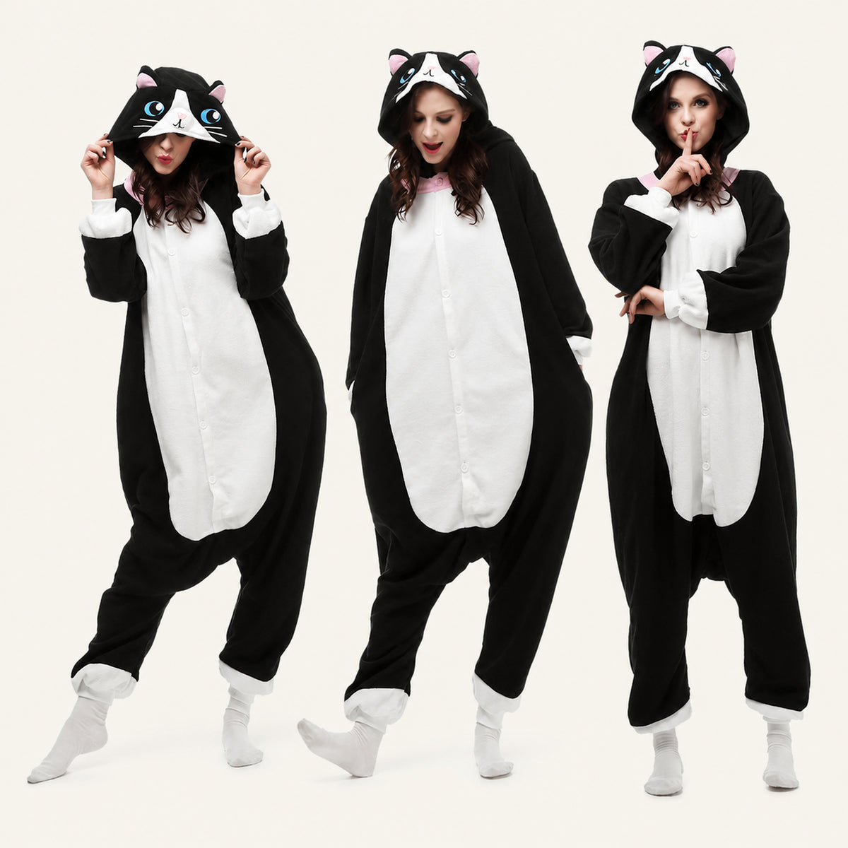 Black & White Cat Kigurumi Onesie