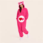 Front view of the Heart Pink adult icon bear kigurumi