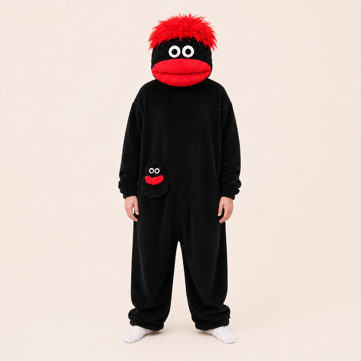 Black big mouth monster kigurumi