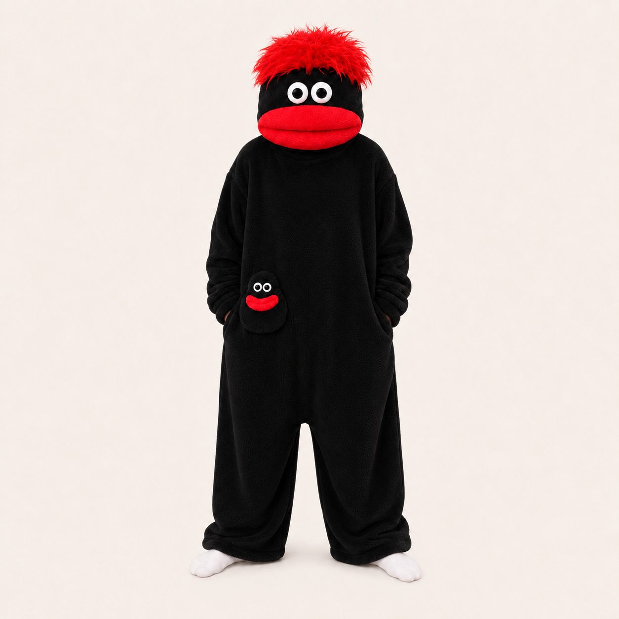 Black big mouth monster kigurumi