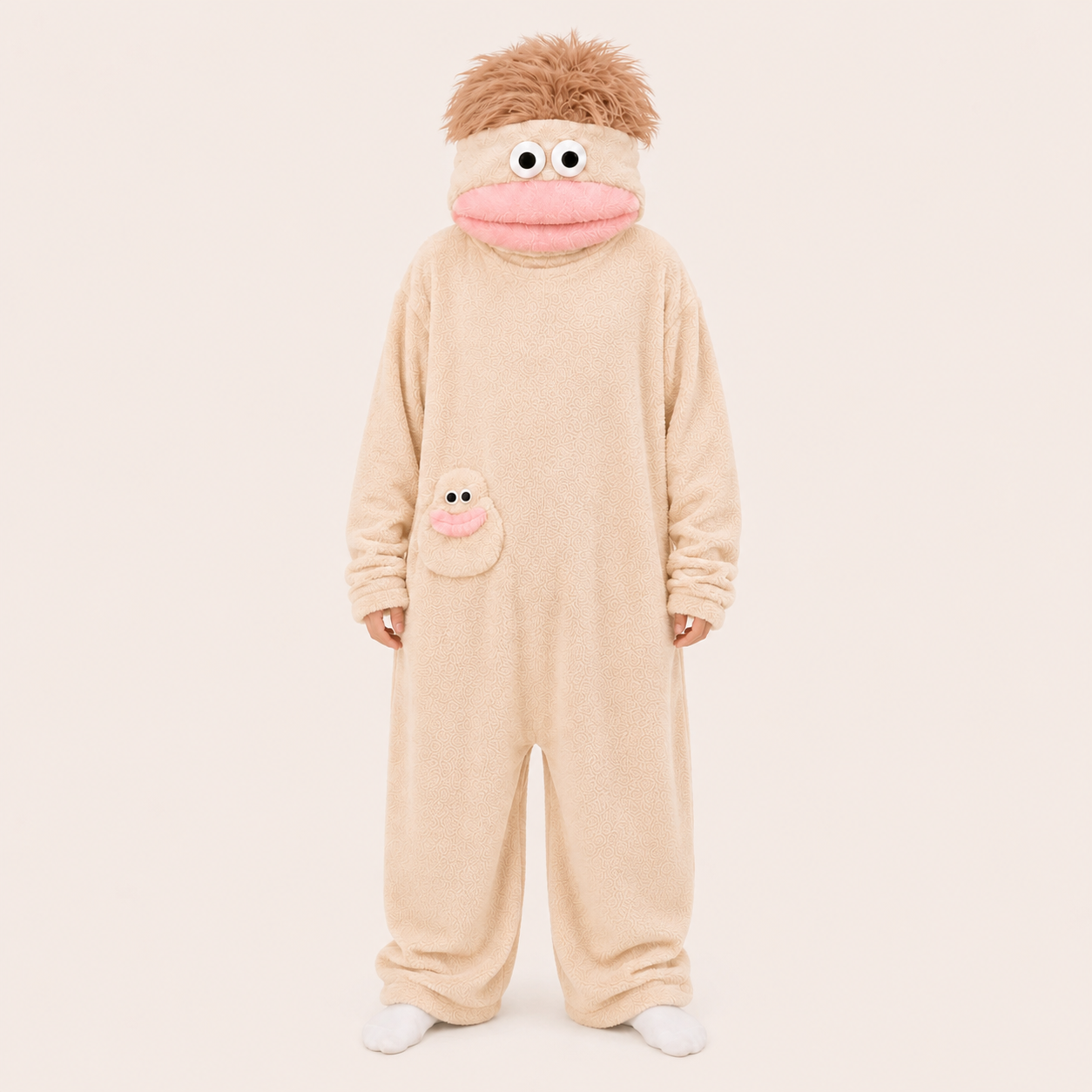 Cream big mouth monster kigurumi