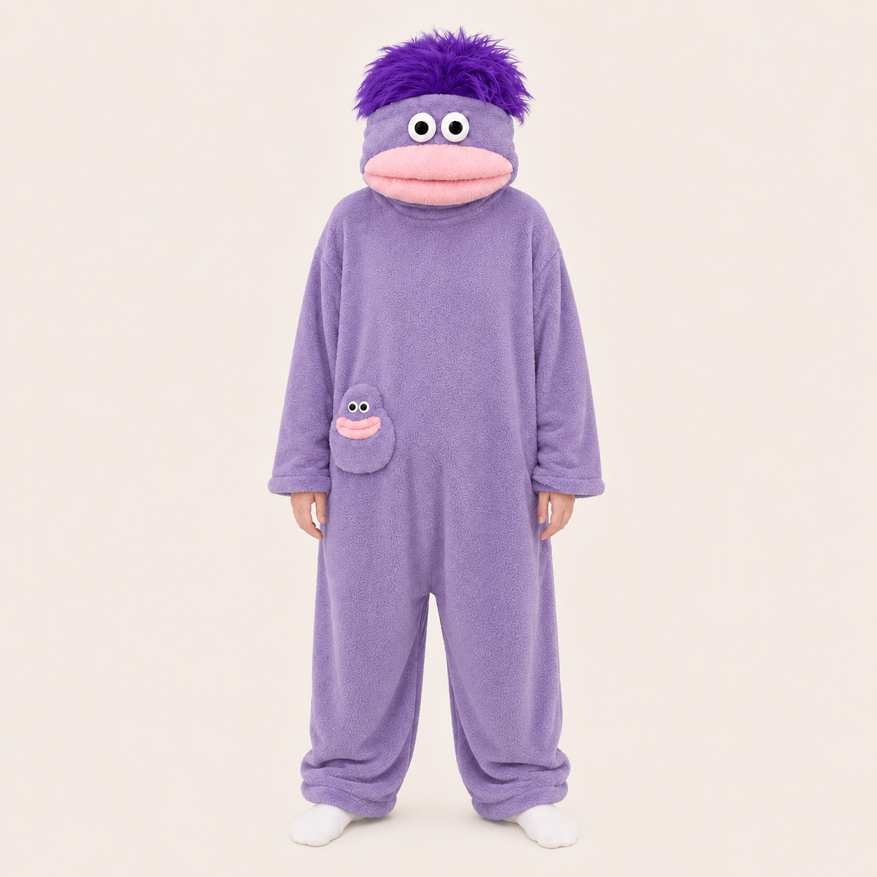 Lavender big mouth monster kigurumi