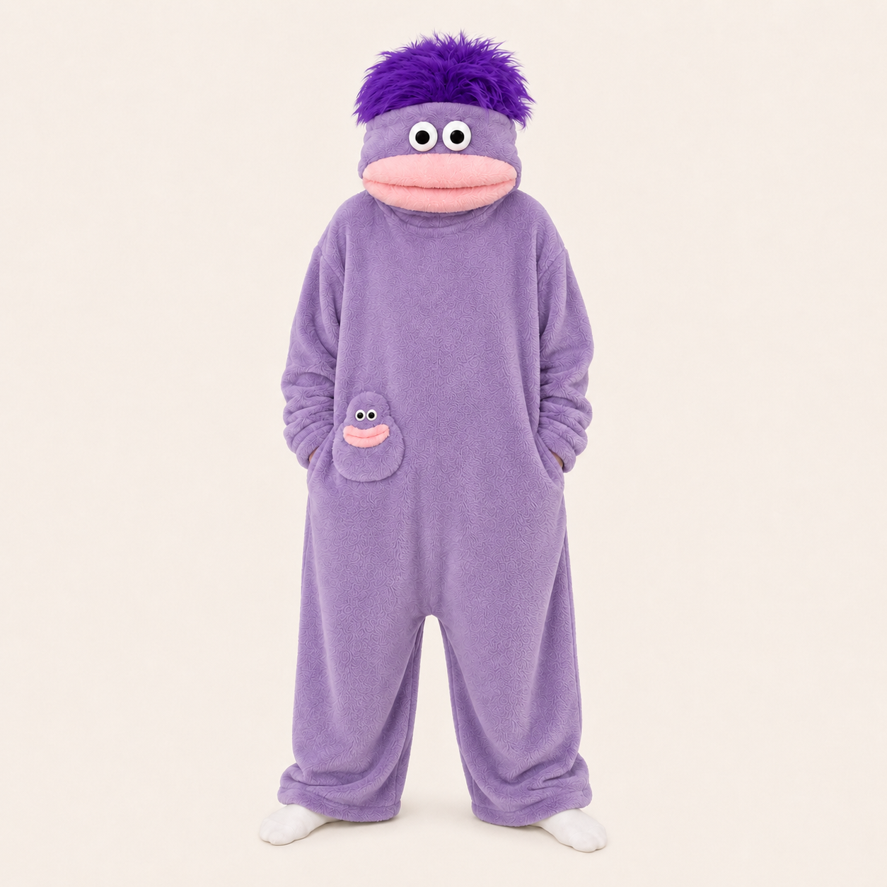 Lavender big mouth monster kigurumi