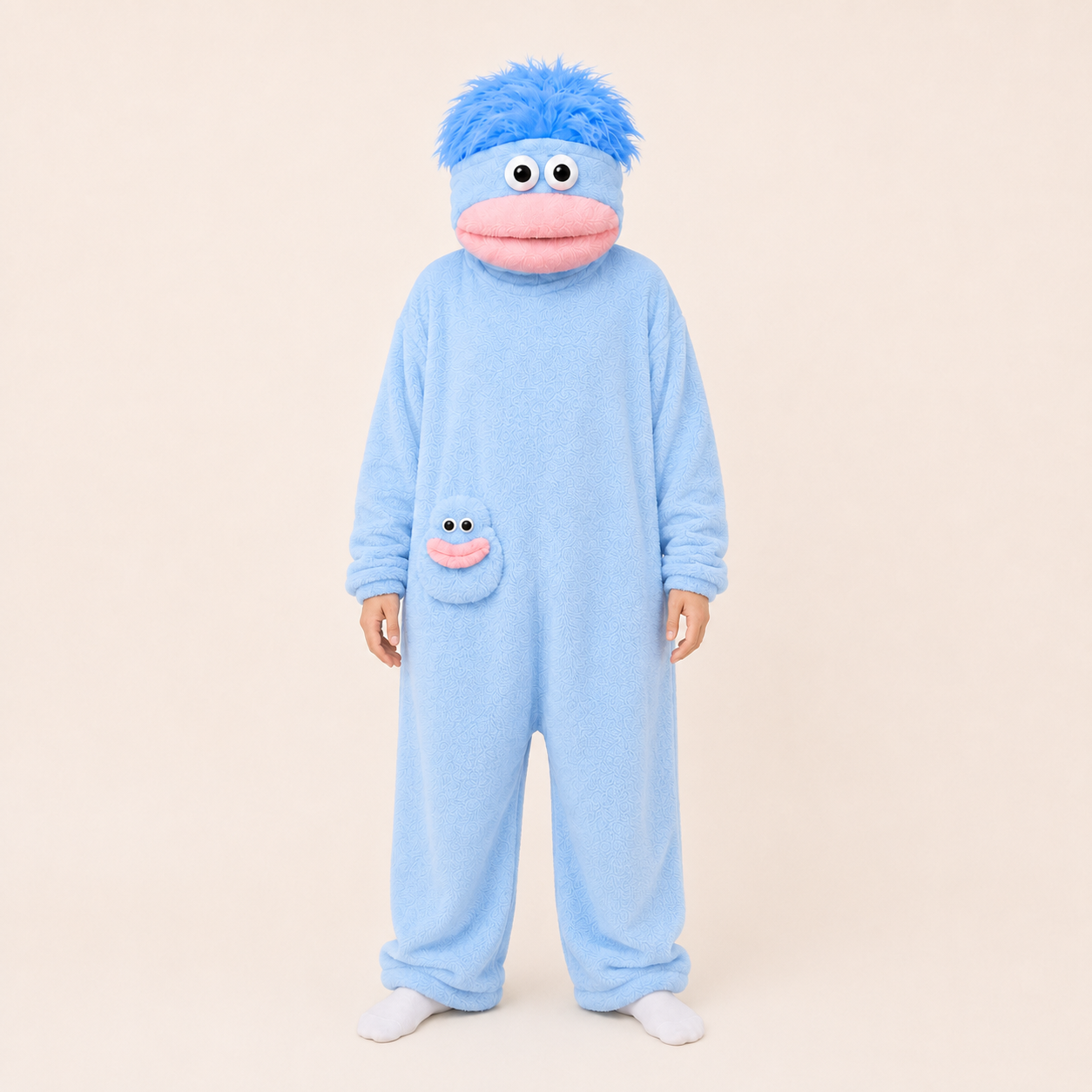 Powder Blue big mouth monster kigurumi