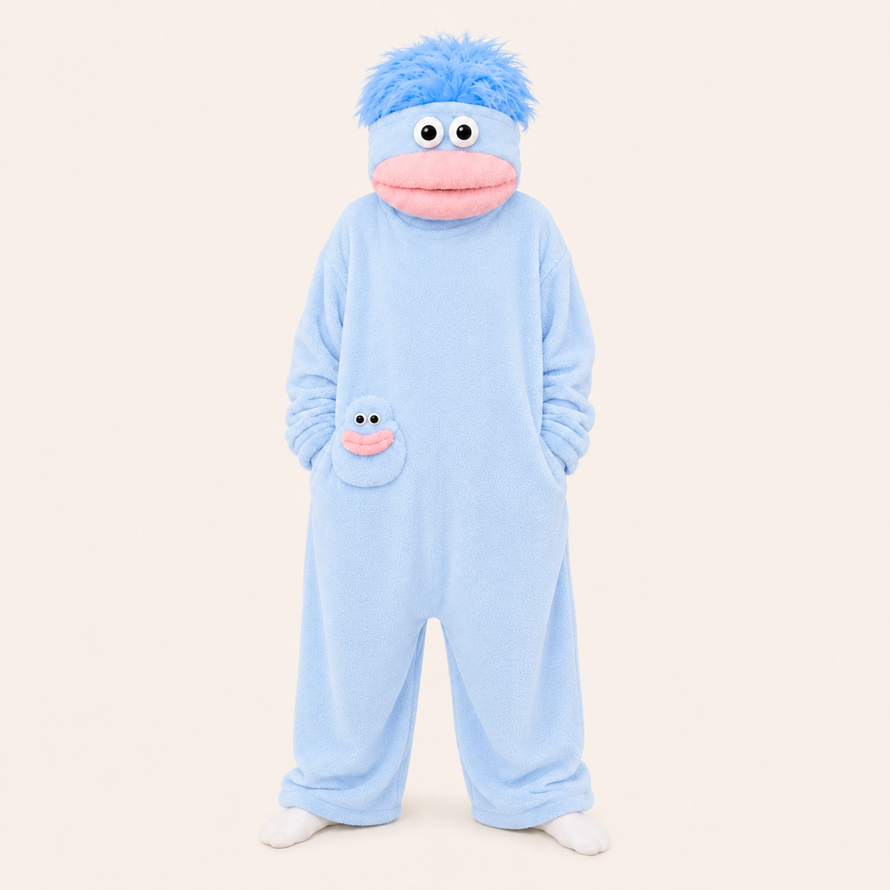 Powder Blue big mouth monster kigurumi