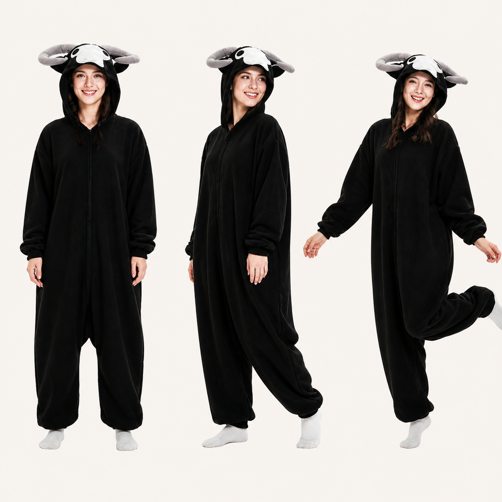 Black Goat Kigurumi Onesie size guide