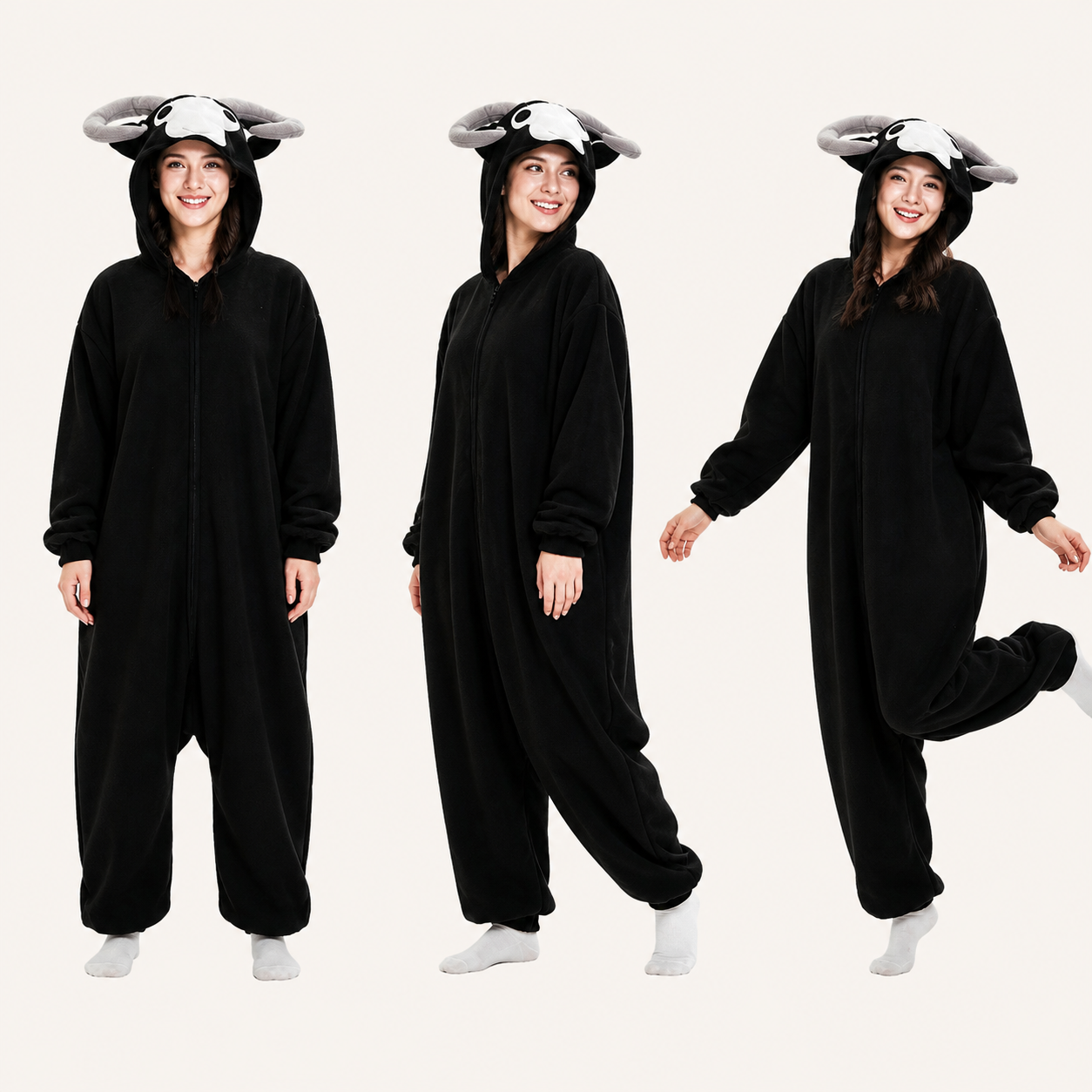 Black Goat Kigurumi Onesie size guide