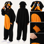 Black & Orange Hound Dog Kigurumi Onesie - soft texture