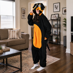 Black & Orange Hound Dog Kigurumi Onesie - lifestyle