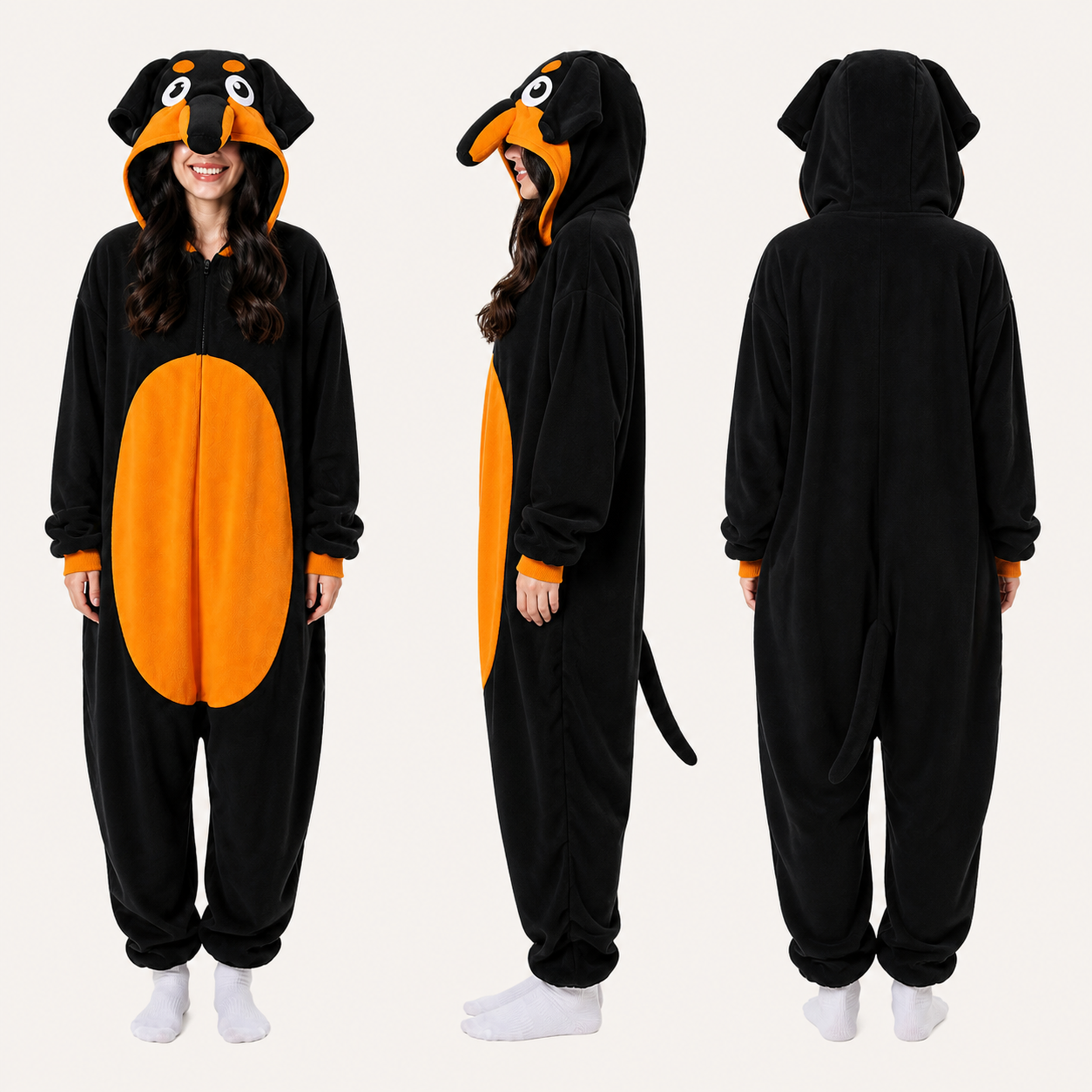 Black & Orange Hound Dog Kigurumi Onesie - color lineup