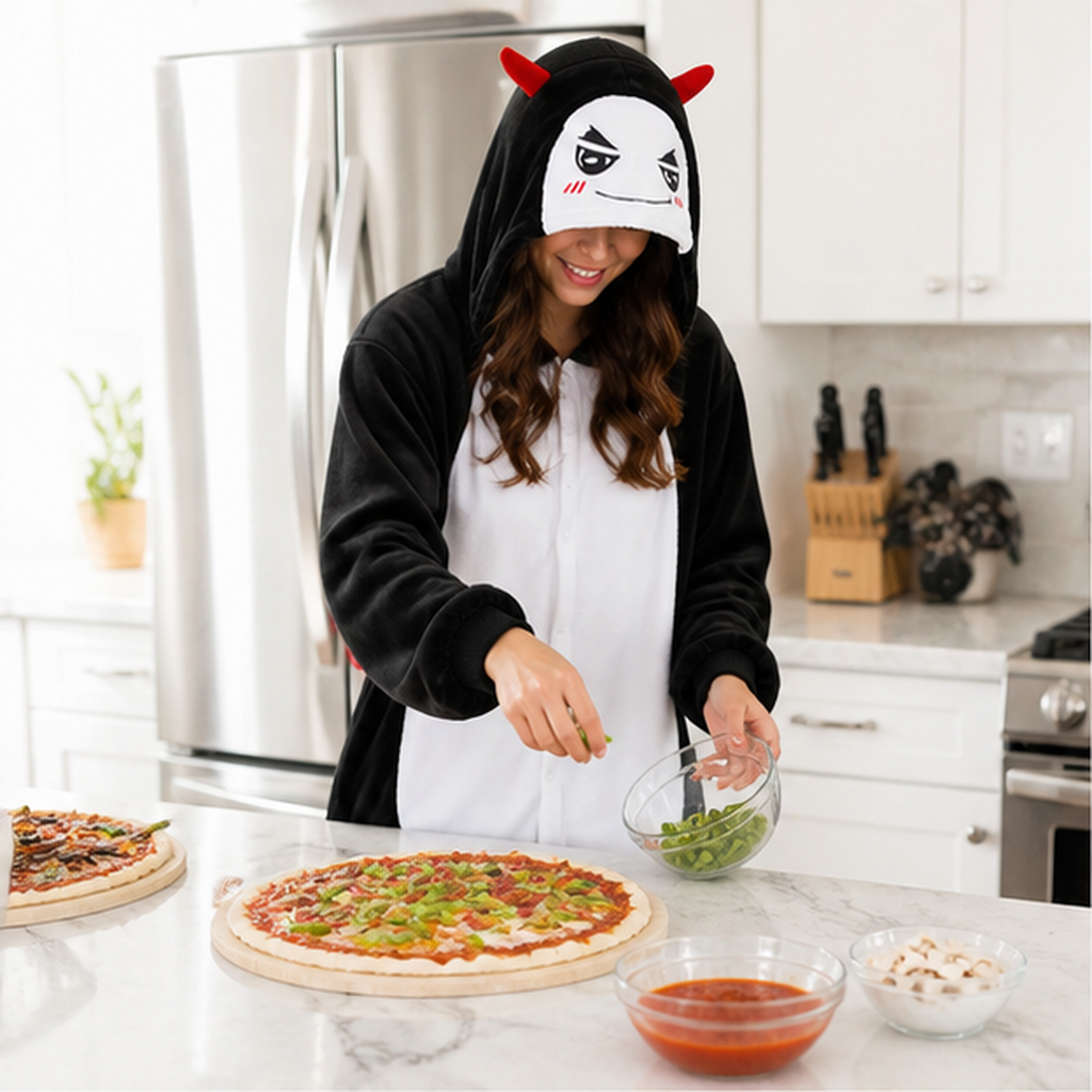 Anime Devil Character kigurumi onesie — 05 home scene