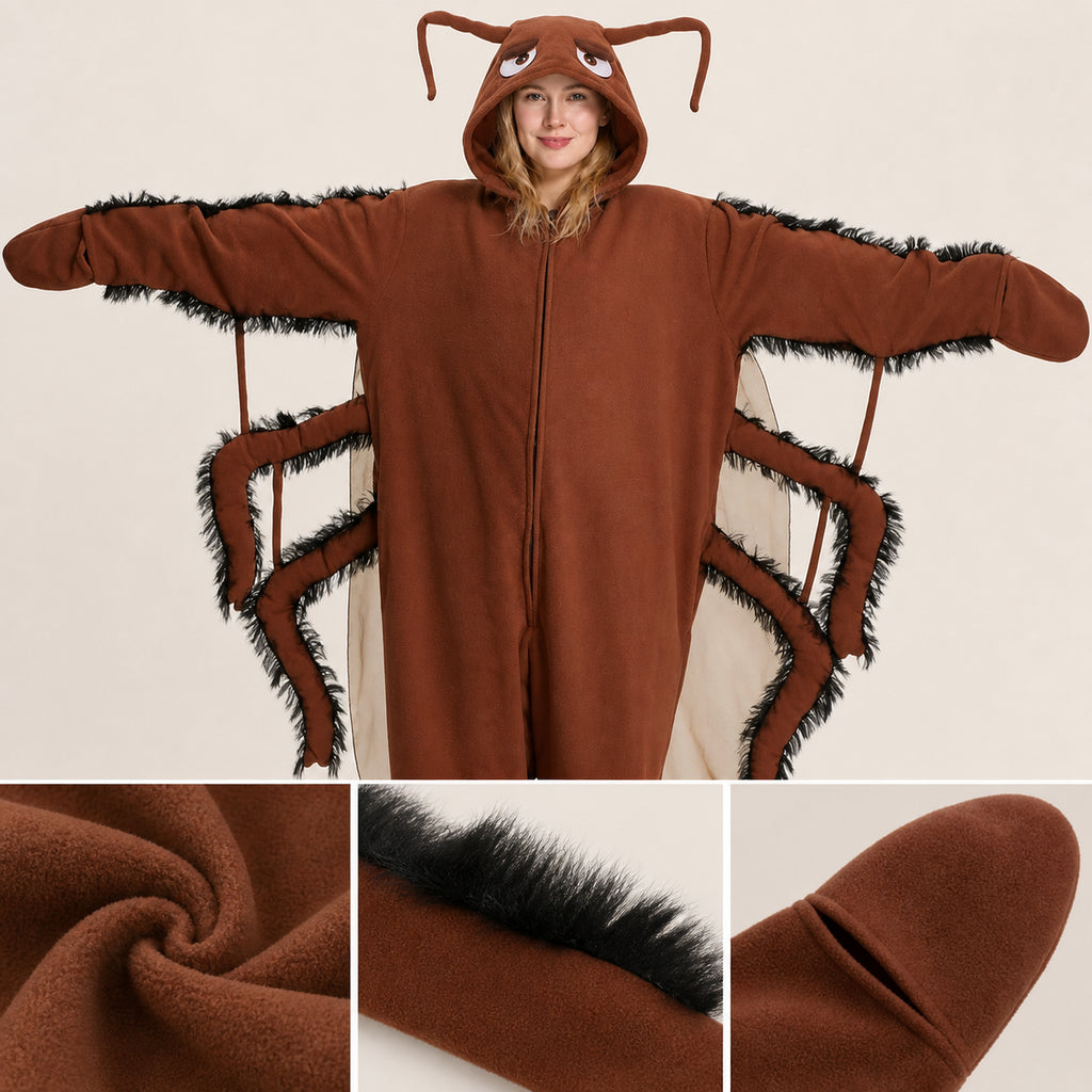 Brown Cockroach Kigurumi Onesie soft texture cord corrected v4