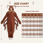 Brown Cockroach Kigurumi Onesie fit reference cord corrected v4