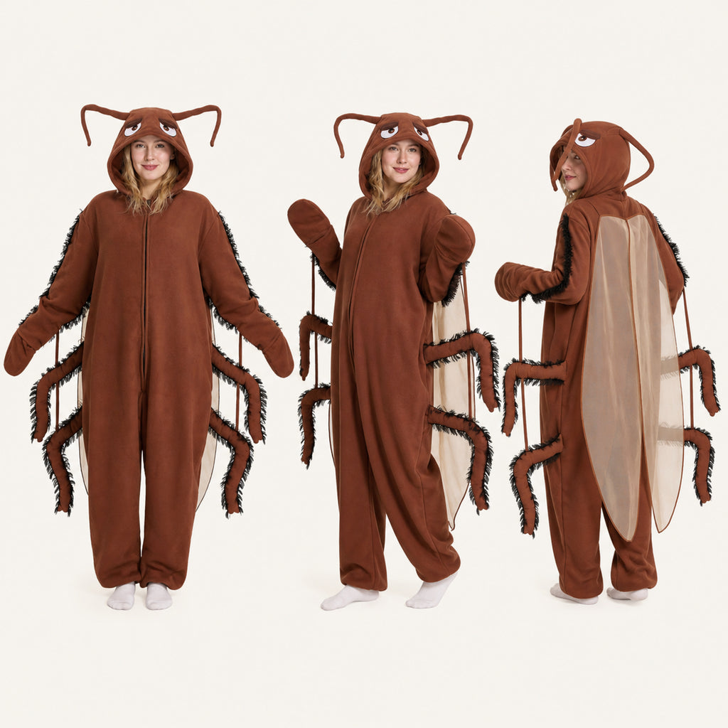 Brown Cockroach Kigurumi Onesie color lineup cord corrected v4