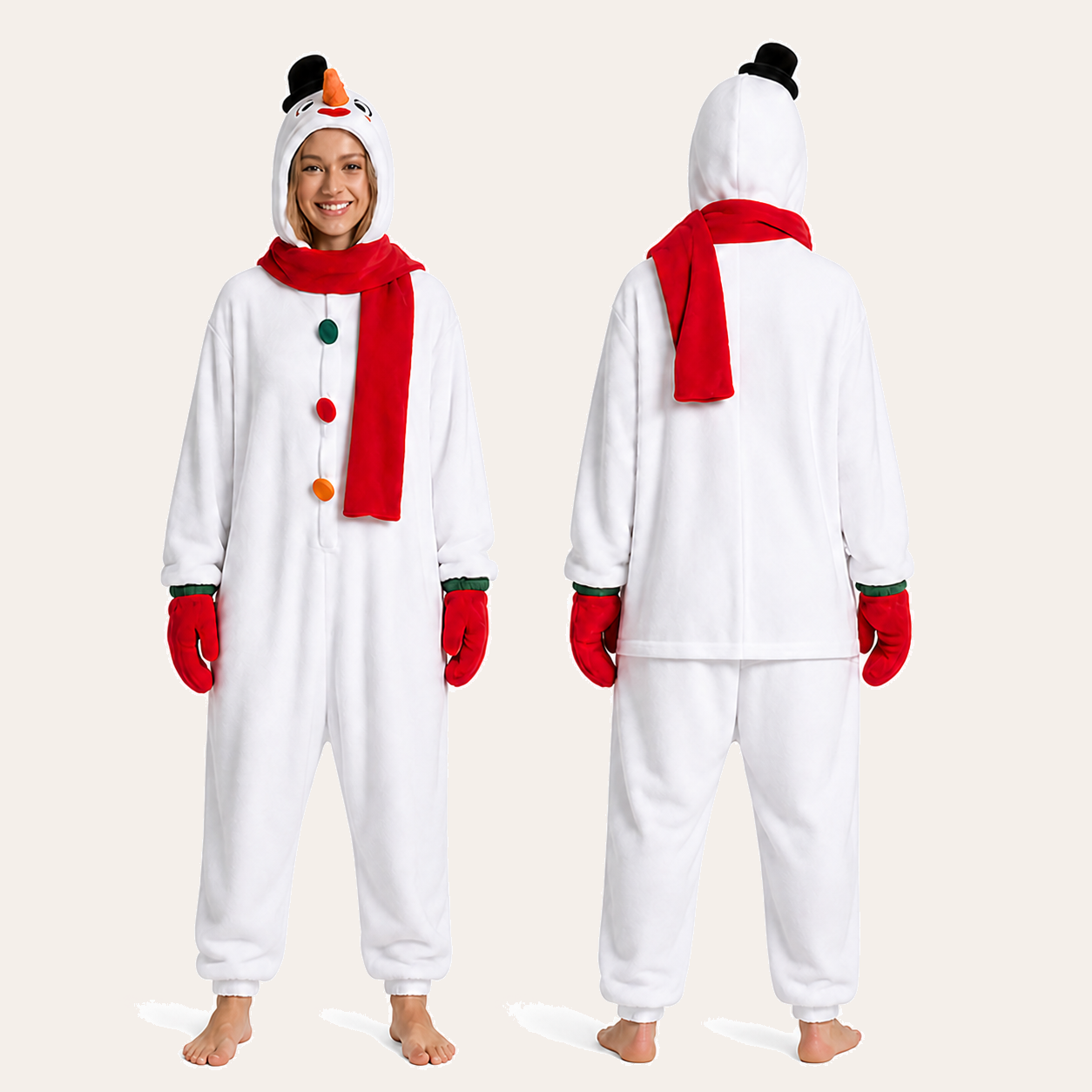 Frosty Snowman Kigurumi Onesie 02 front back