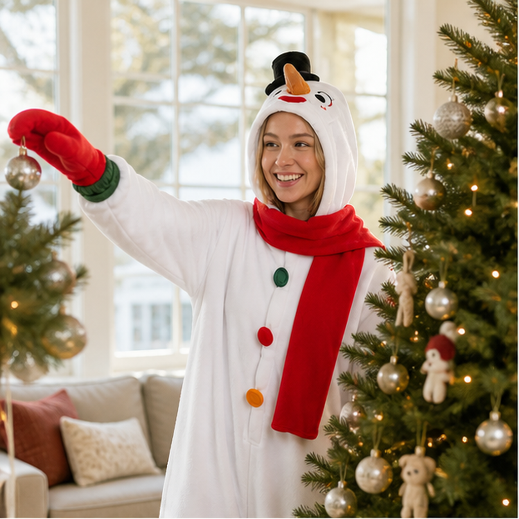 Frosty Snowman Kigurumi Onesie 05 home scene