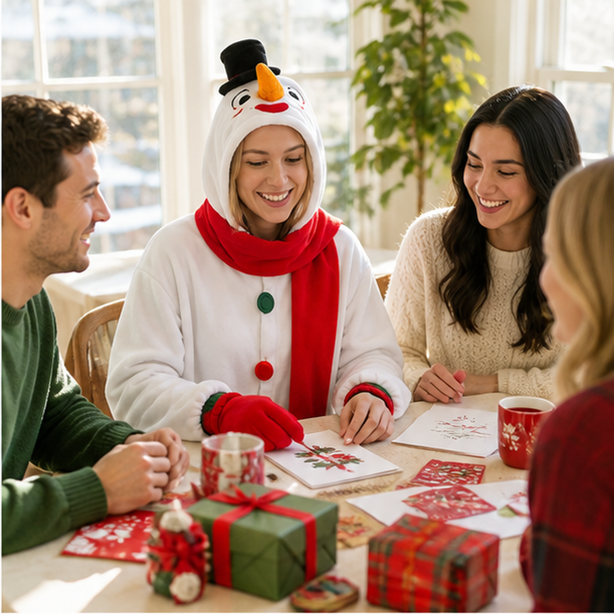 Frosty Snowman Kigurumi Onesie 06 friends scene