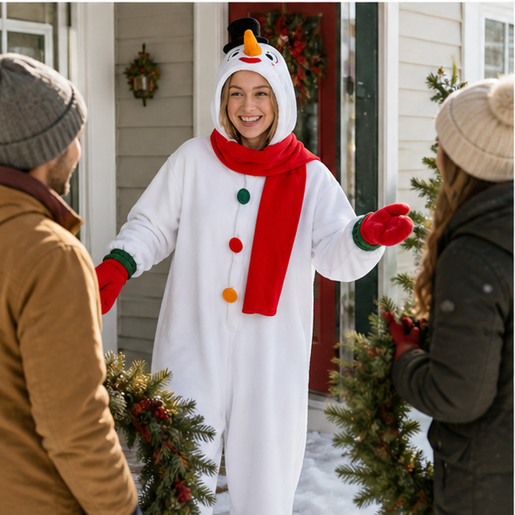 Frosty Snowman Kigurumi Onesie 07 outdoor scene