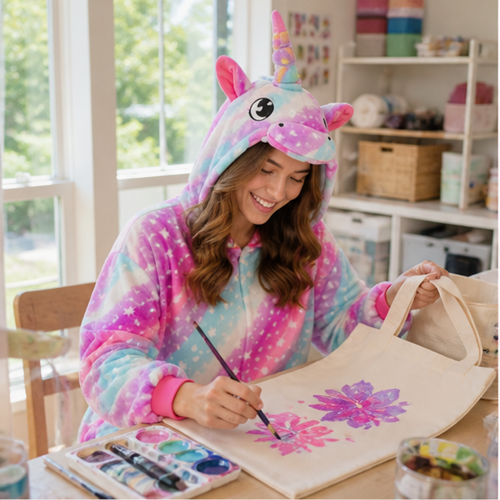 Galaxy Unicorn kigurumi onesie — 05 home scene