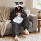 Gray Dog Kigurumi Onesie - lifestyle