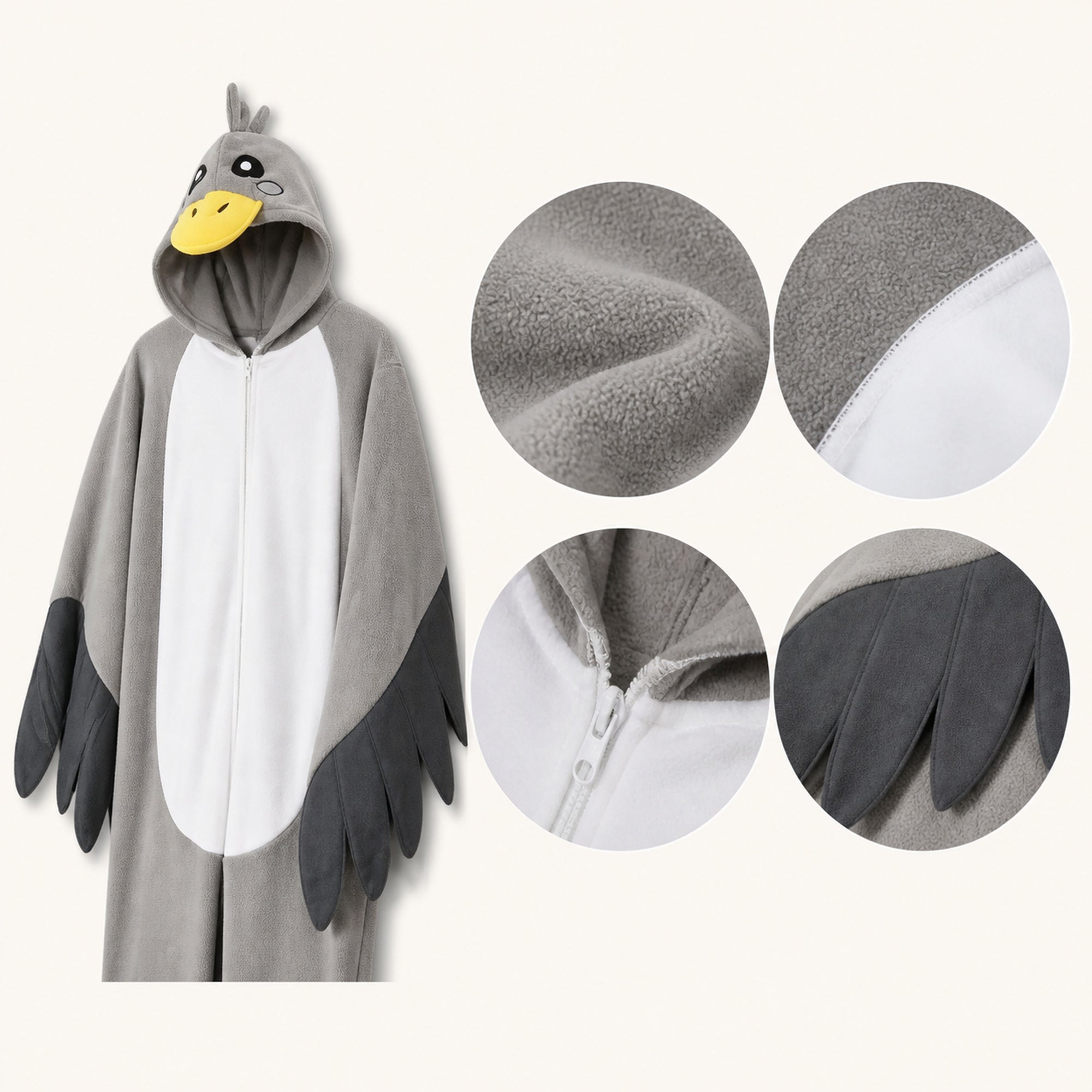 Gray Gull Kigurumi Onesie view 6