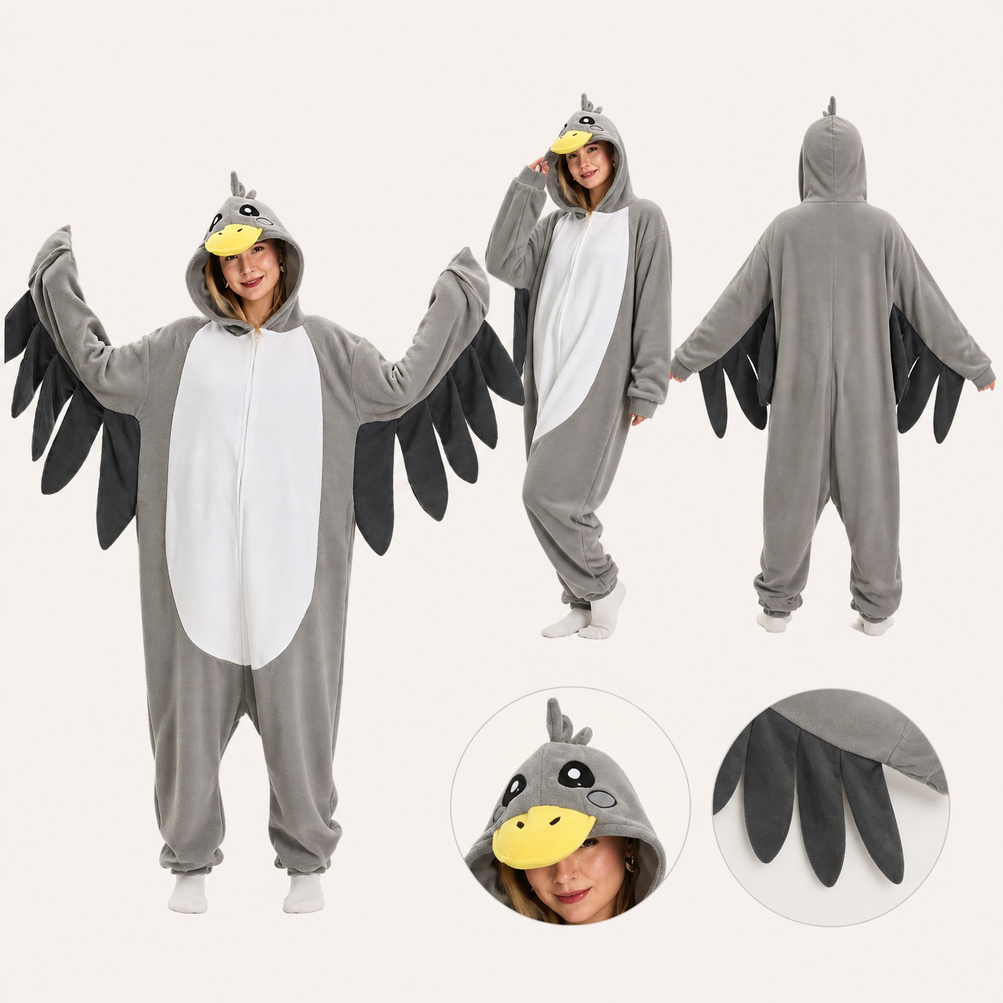 Gray Gull Kigurumi Onesie view 9