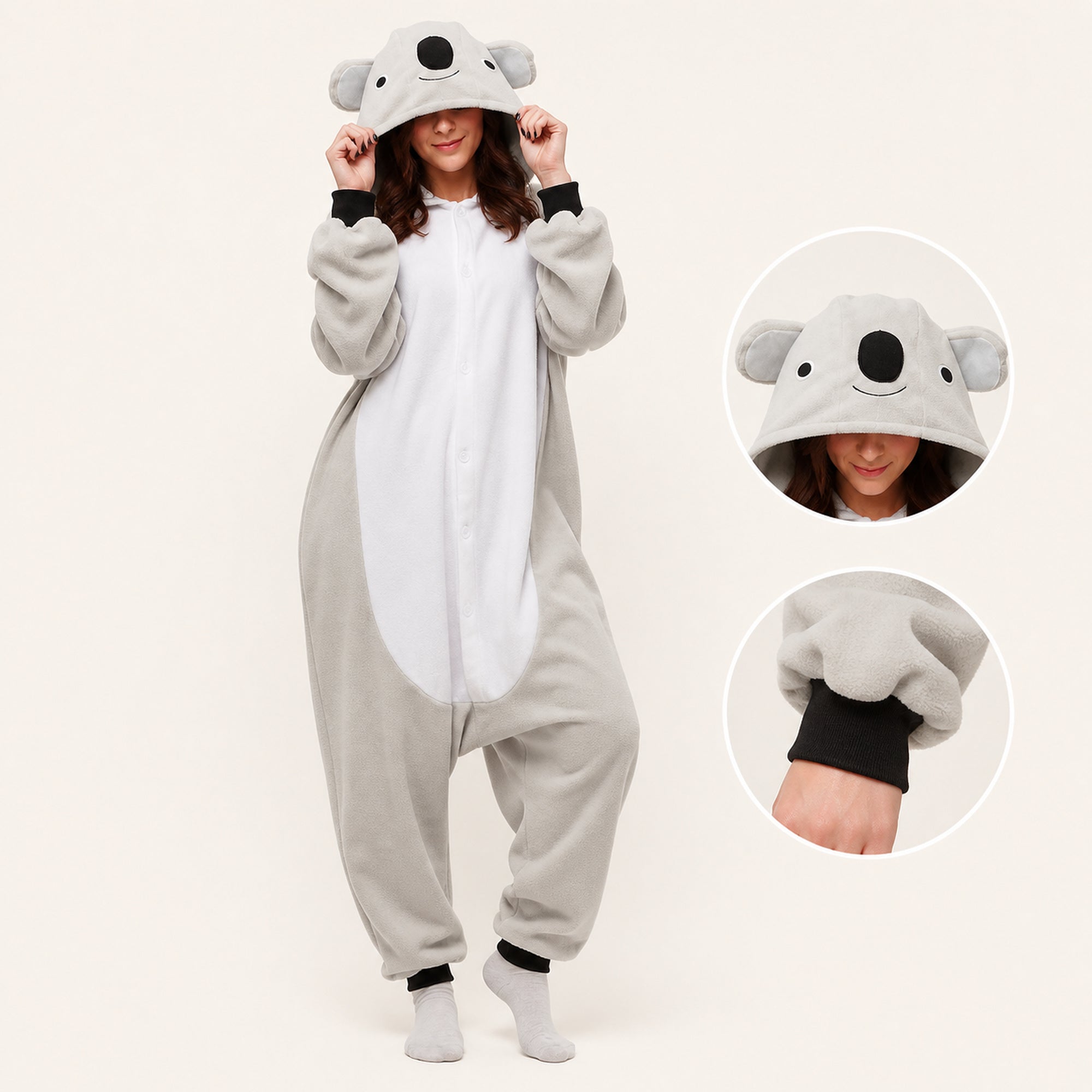 Gray Koala Kigurumi Onesie - image 9
