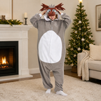 Gray Moose Kigurumi Onesie - lifestyle