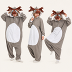 Gray Moose Kigurumi Onesie - product views