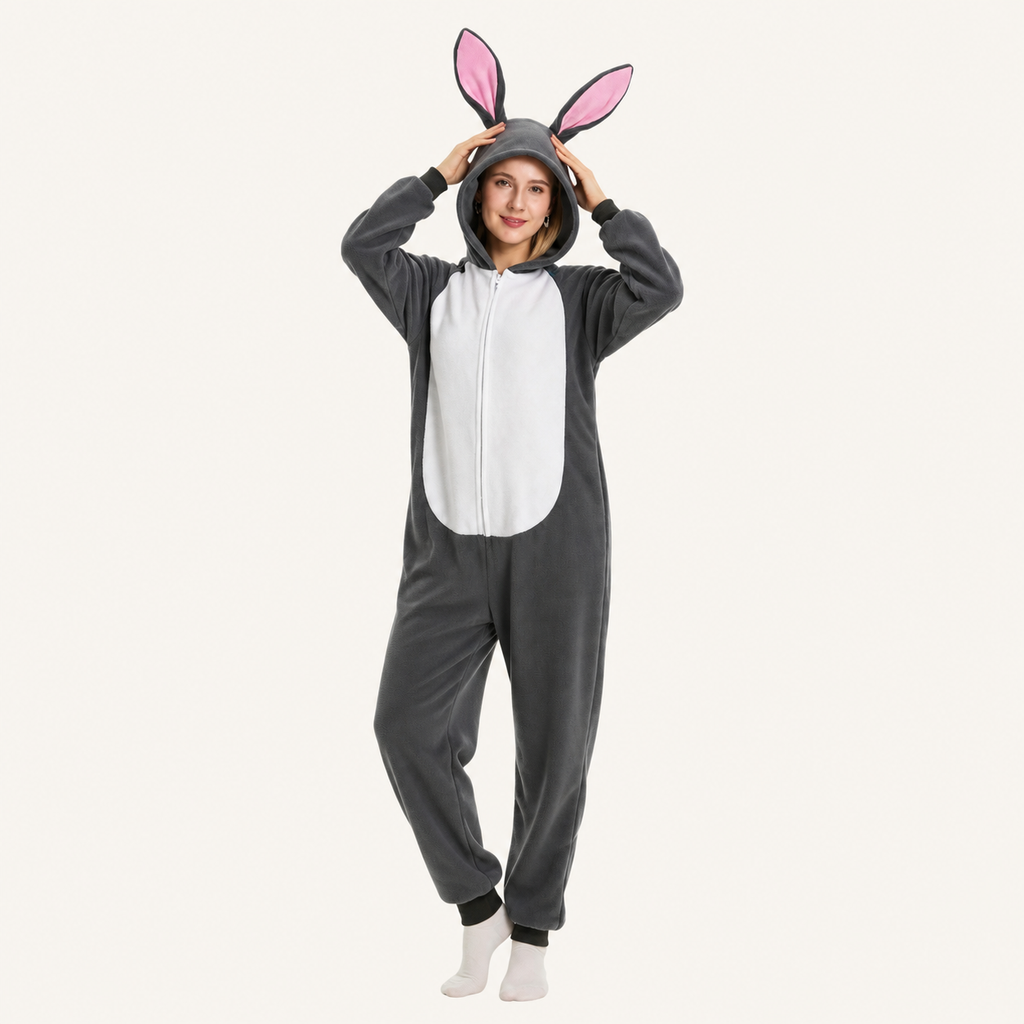 Gray Rabbit Kigurumi Onesie - second look