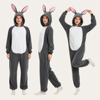 Gray Rabbit Kigurumi Onesie - product views