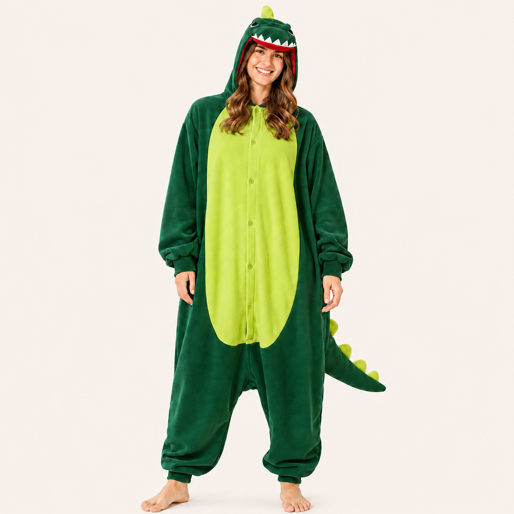 Green Dinosaur Kigurumi Onesie