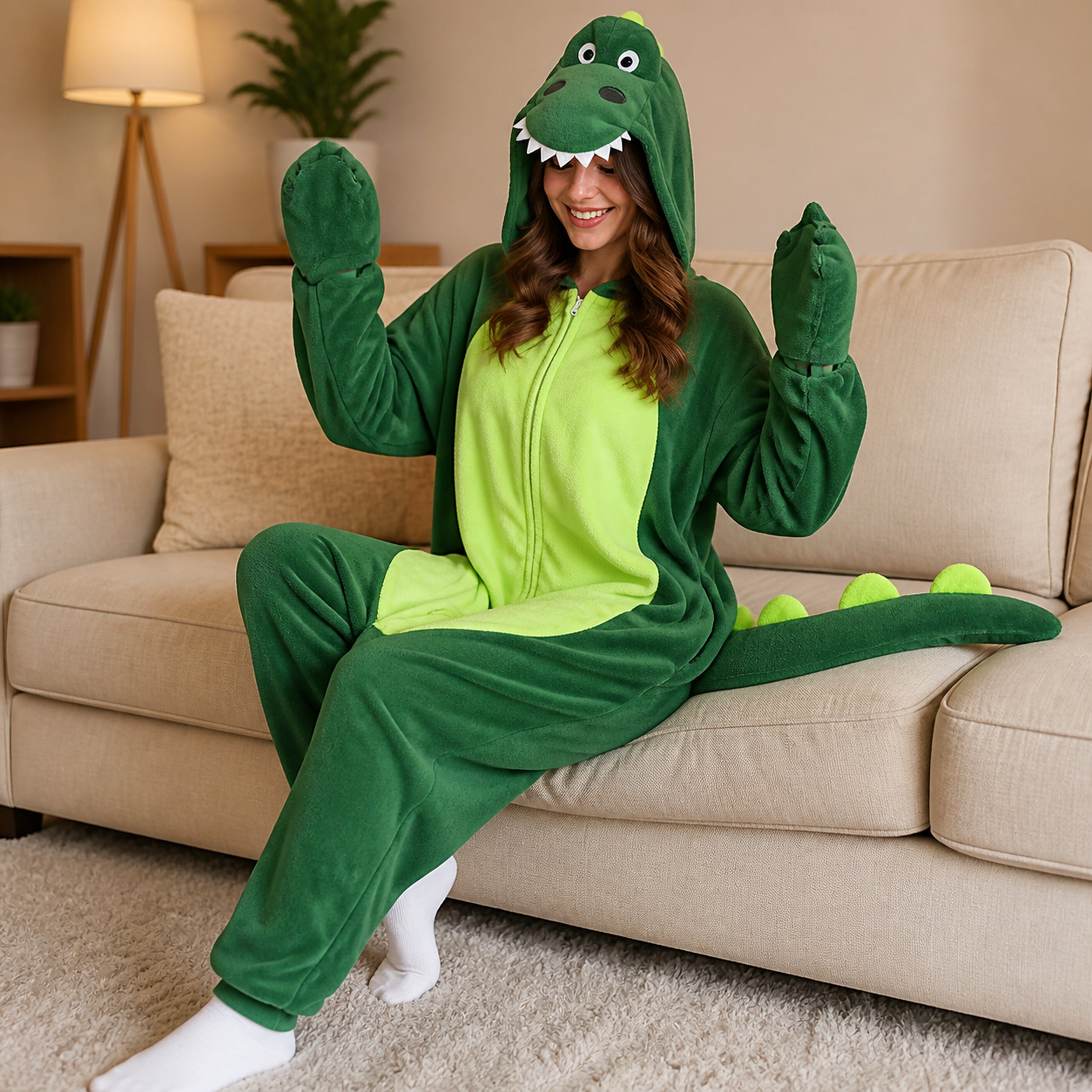 Green Dinosaur Kigurumi Onesie - image 7